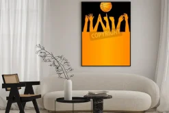 Plakat: Ręce łapiące piłkę do koszykówki