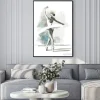 Plakat: Ręcznie malowane akwarela ballerina baletnica ilustracja