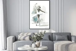 Plakat: Ręcznie malowane akwarela ballerina baletnica ilustracja