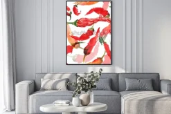 Plakat: Ręcznie rysowane bezszwowe wzór meksykański z papryką chili na