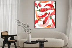 Plakat: Ręcznie rysowane bezszwowe wzór meksykański z papryką chili na