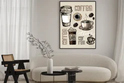 Plakat: Ręcznie rysowane doodle kawy ilustracji