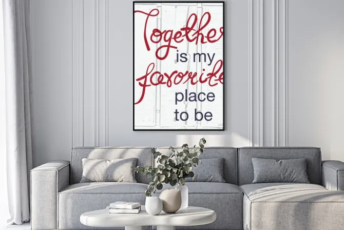 Plakat: Ręcznie rysowane typografia plakat. romantyczny cytat "razem