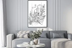 Plakat: Ręcznie wykonane szkic starego ulicy.