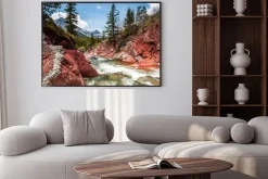 Plakat: Red rock creek w ruchu i kanion