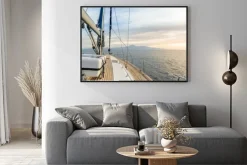 Plakat: Rejs żaglówką o zachodzie słońca