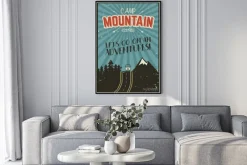 Plakat: Retro letni i zimowy wypoczynek plakatu. podróże i wakacje broszury.