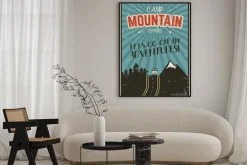 Plakat: Retro letni i zimowy wypoczynek plakatu. podróże i wakacje broszury.