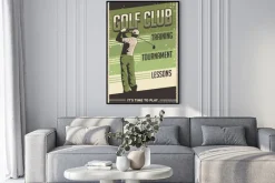 Plakat: Retro vintage golf poster sign