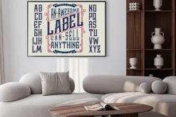 Plakat: Retro zestaw czcionek z ornamentem ramki do tworzenia projektu