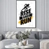 Plakat: Rise and run. maraton sport wydarzenie motywacja cytat plakat