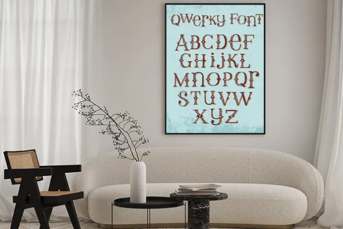 Plakat: Rocznik ekscentryczne ręcznie rysowane czcionki z mieszanymi