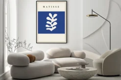 Plakat: Roślinny motyw liścia w stylu matisse