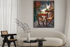 Plakat: Romantyczna kawiarnia przy rzece