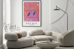 Plakat: Różowa abstrakcja reprodukcja paul klee