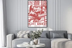 Plakat: Rysunek w stylu mangi dziewczyna na masce samochodu