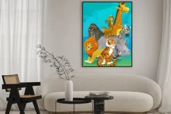 Plakat: Safari cartoon - ilustracja dla dzieci