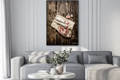 Plakat: Salami przyprawione czosnkiem i przyprawami.