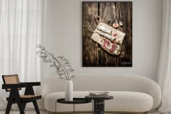 Plakat: Salami przyprawione czosnkiem i przyprawami.