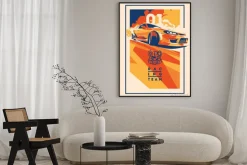 Plakat: Samochody wyścigowe, japoński sport dryfujący, wyścigi na ulicach