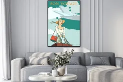 Plakat: Samolot pasażerski dziewczyny bon voyage