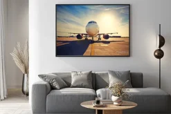 Plakat: Samolot turystyczny na lotnisku