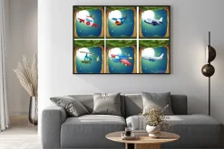 Plakat: Samoloty i helikoptery latające nocą