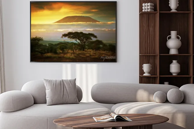 Plakat: Sawanna na tle kilimandżaro