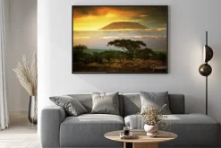 Plakat: Sawanna na tle kilimandżaro