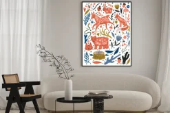 Plakat: Scandinavian forest vector illustration set simple doodles with