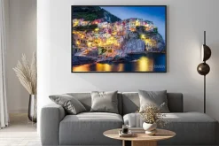 Plakat: Scenic nocy kolorowe wsi manaroli w cinque terre