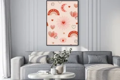 Plakat: Seamless pattern with love boho sun, rainbow, moon