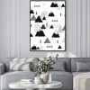 Plakat: Seamless winter wonderland geometric japanese fuji mountain theme