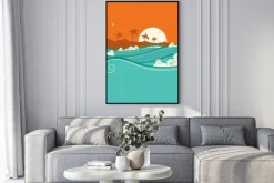 Plakat: Seaside background.vector ilustracji