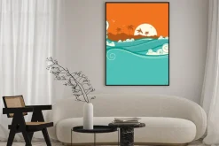 Plakat: Seaside background.vector ilustracji