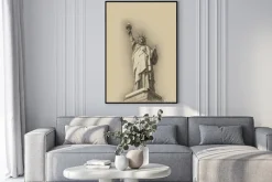 Plakat: Sepia stonowanych obraz artystyczny statua wolności