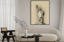 Plakat: Sepia stonowanych obraz artystyczny statua wolności
