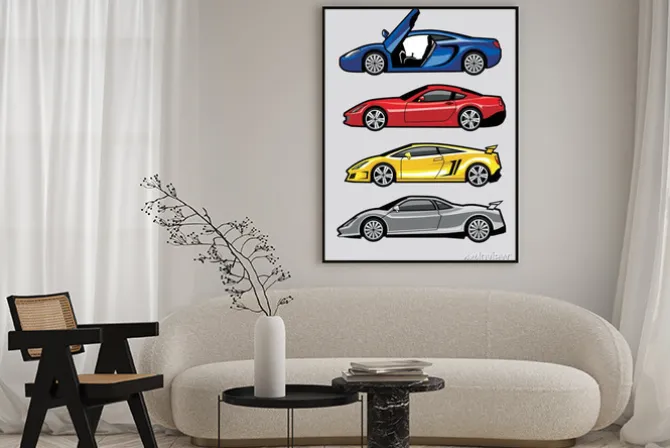 Plakat: Seria samochody zestaw 2