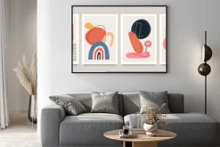 Plakat: Set of minimalistic geometric art posters with elements of geometric