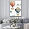 Plakat: Set of steampunk elements - air balloons and clouds. hand drawn