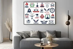 Plakat: Siatkówka gry sportowe ikony i symbole