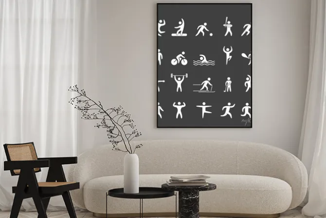 Plakat: Silhouette dane sportowców popularnych sportów