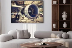 Plakat: Silnik samolotu pod ciężkim konserwacji