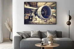 Plakat: Silnik samolotu pod ciężkim konserwacji