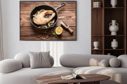 Plakat: Smażony plasterek łososia