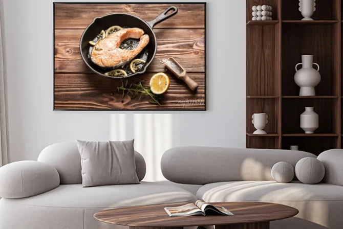 Plakat: Smażony plasterek łososia