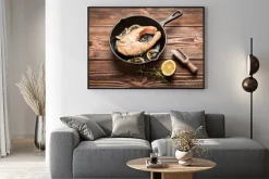 Plakat: Smażony plasterek łososia