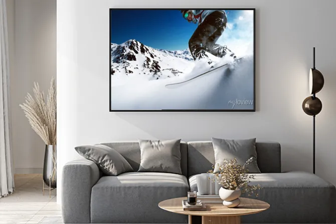 Plakat: Snowboarder zjazd