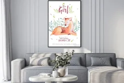 Plakat: Słodkie zwierzę dziecko jelenia zwierząt, ilustracja na białym