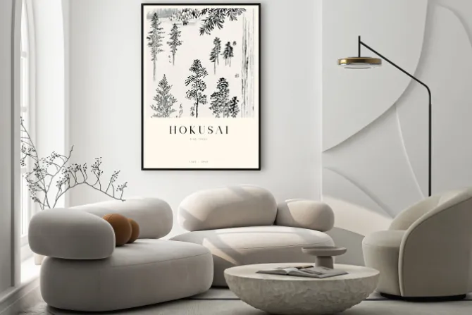 Plakat: Sosny reprodukcja autorstwa hokusai